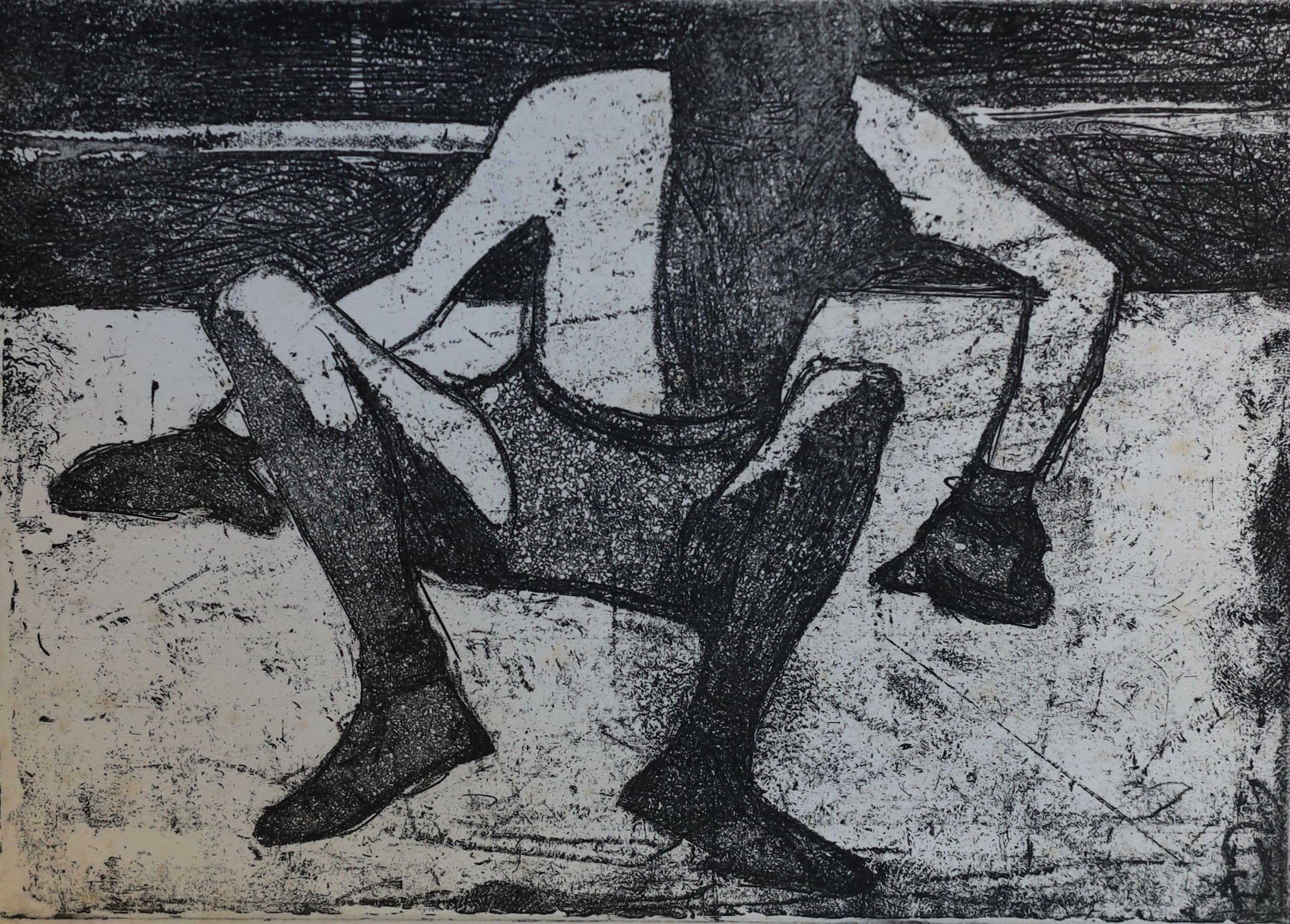 Sam Rabin (1903-1991), Study for Tense Moment, pencil and Conte crayon